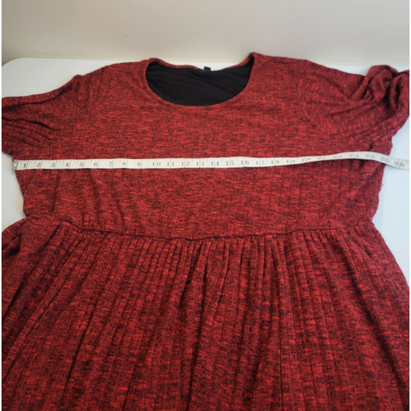 Torrid Red Mini Brushed Rib Tiered Long Sleeve Skater Dress Women's Plus Size 4 - Picture 4 of 16